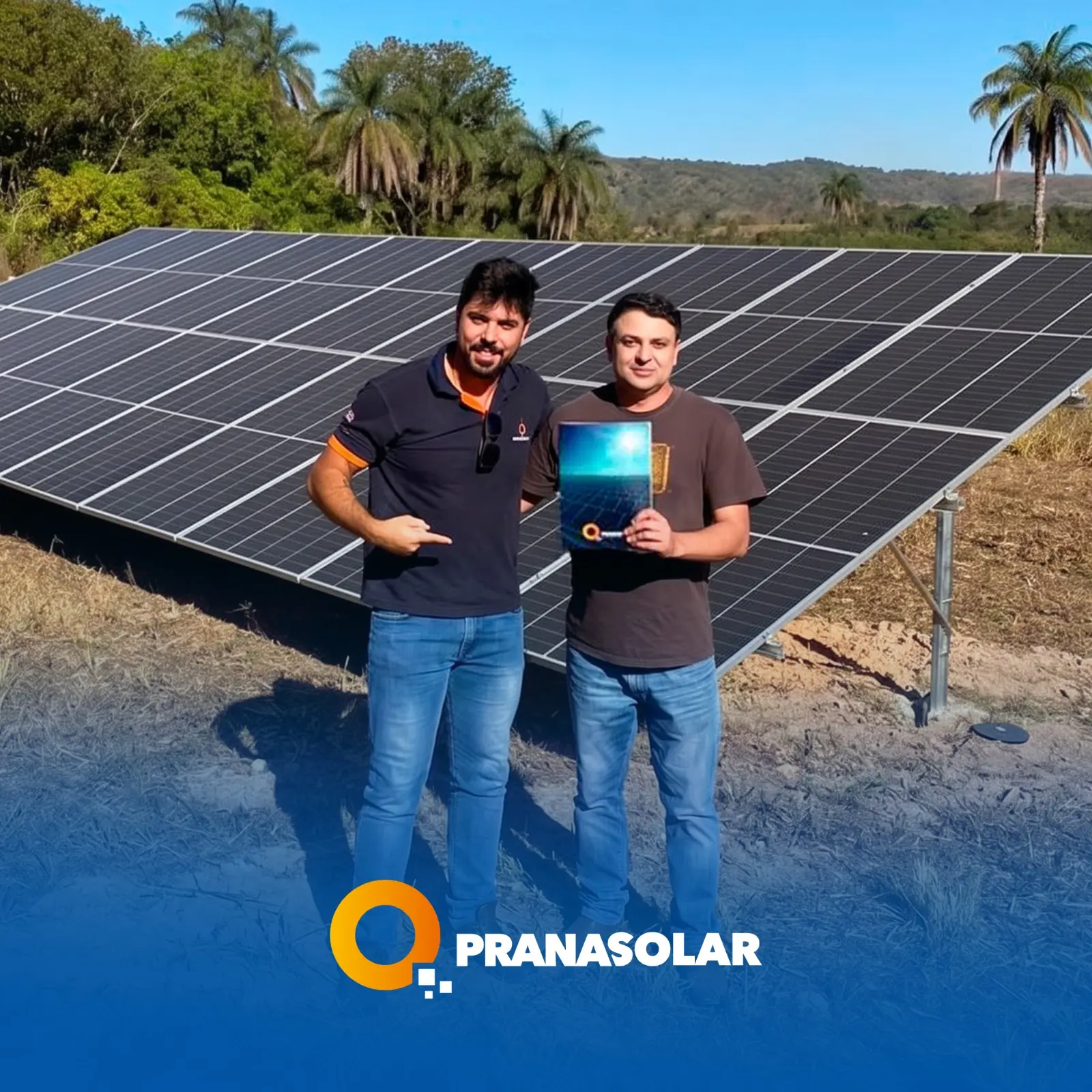 Usina solar entregue em área rural pela Prana Solar